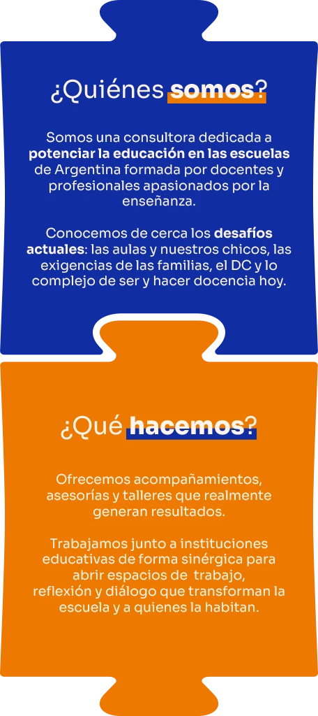 Home Somos una consultora dedicada a potenciar la educación en las escuelas de Argentina. Ofrecemos acompañamientos, asesorías y talleres trabajando junto a instituciones educativas.